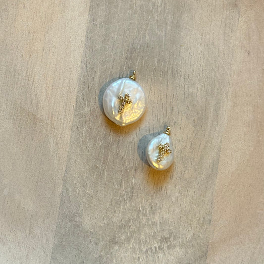 FRESHWATER PEARL CROSS CHARM