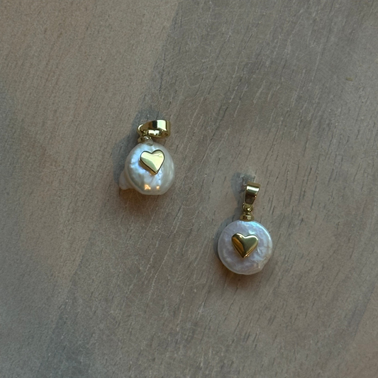 FRESHWATER PEARL HEART CHARM